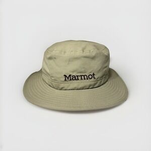 MARMOT Tan Nylon 100% NYLON RAIN HAT Wide-Brim Outdoor‎ Sun Hike Cap Adult S/M